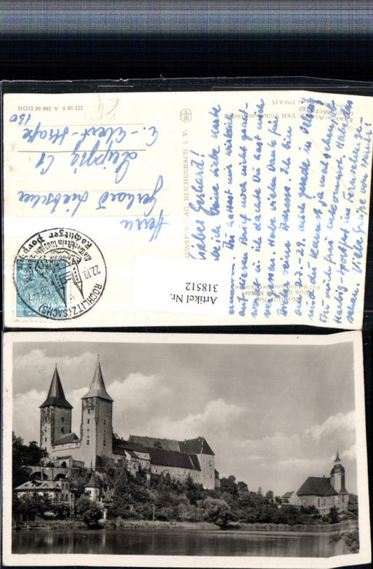 318512,Rochlitz Blick über die Mulde auf Schloss u. Petrikirche pub VEB