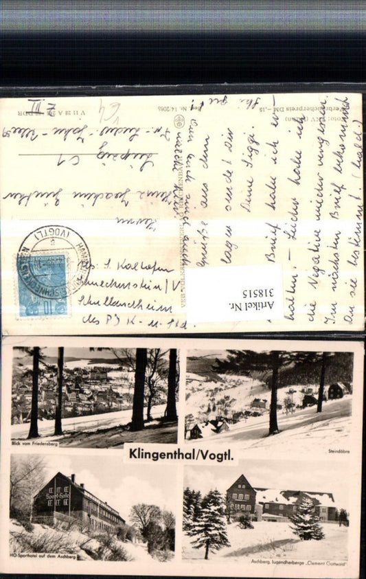 318515,Klingenthal Totale Aschberg Sporthotel Winterbilder Mehrbildkarte pub VEB 14/2086