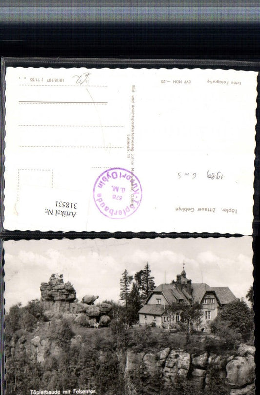 318531,Töpferbaude m. Felsentor b. Oybin