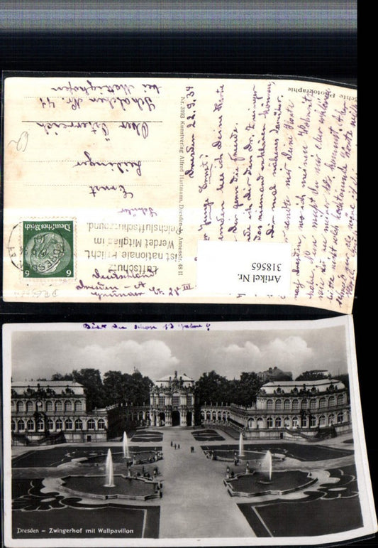 318565,Dresden Zwingerhof m. Wallpavillon Springbrunnen