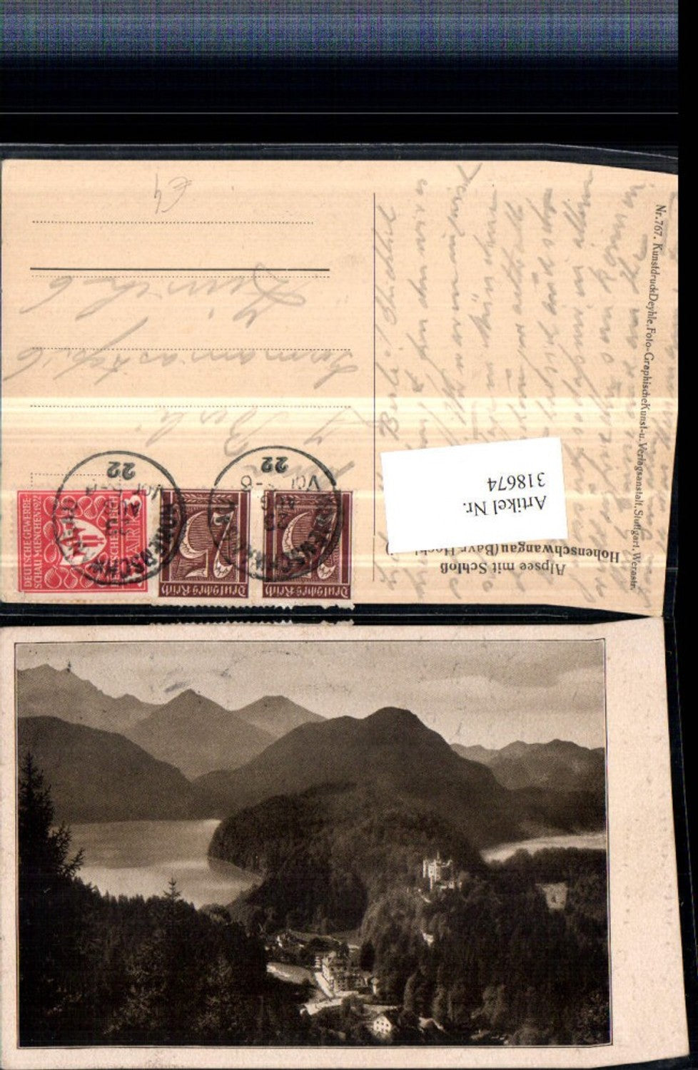 318674,Alpsee m. Schloss Hohenschwangau b. Füssen