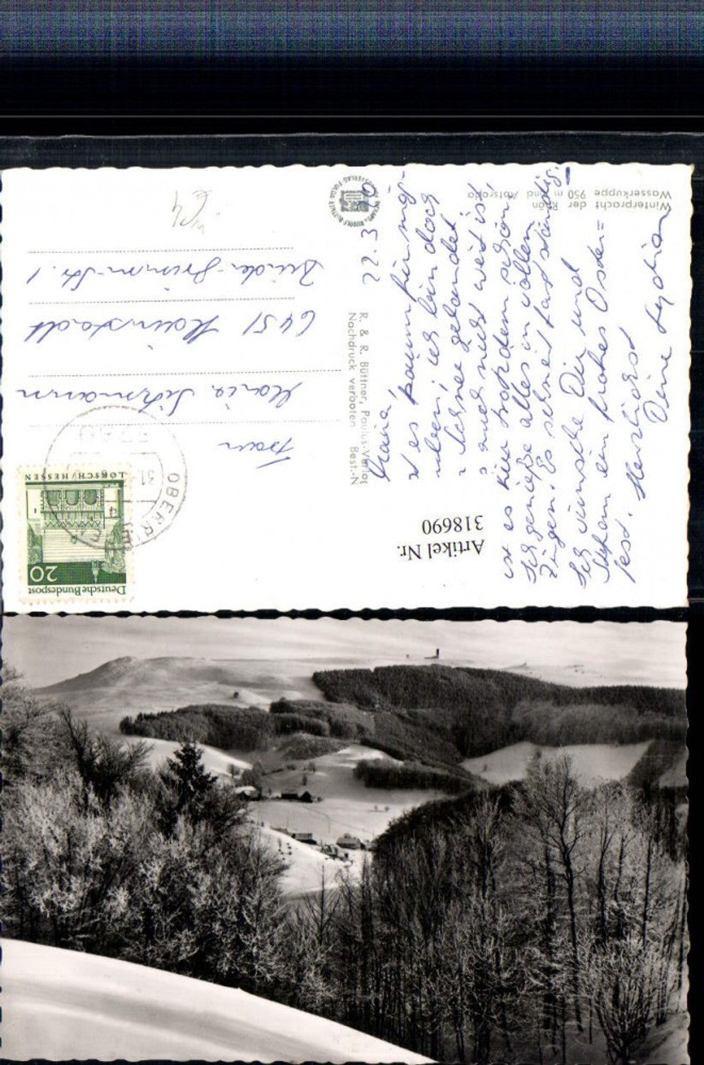 318690,Rhön Wasserkuppe u. Abtsroda b. Poppenhausen Winterbild