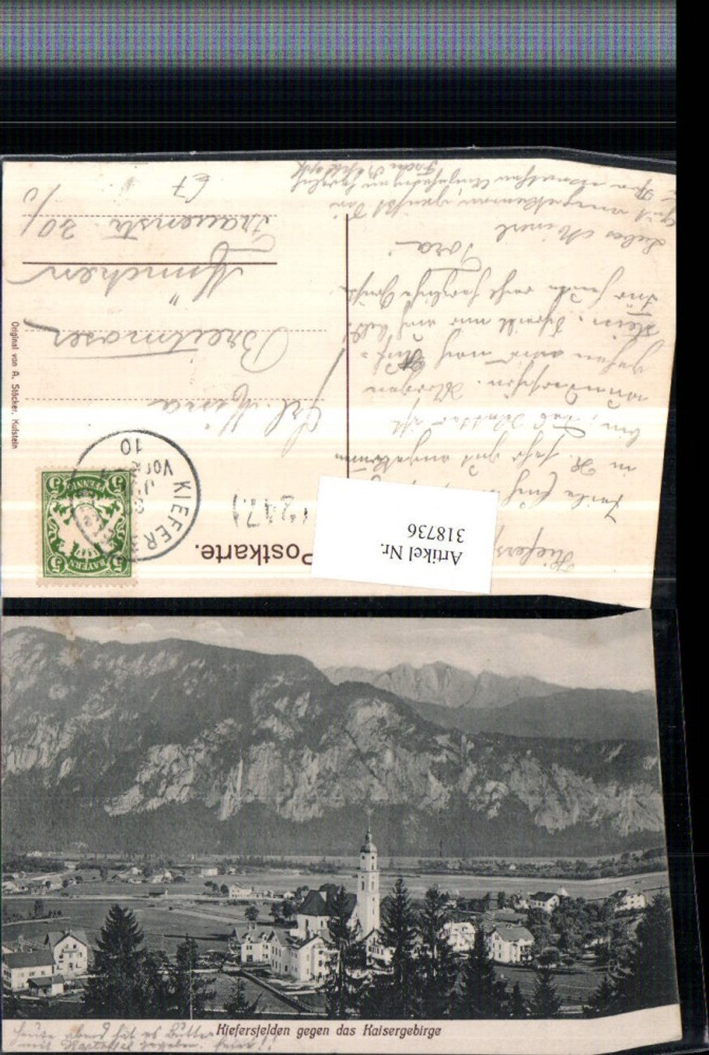318736,Kiefersfelden Totale geg. Kaisergebirge Bergkulisse