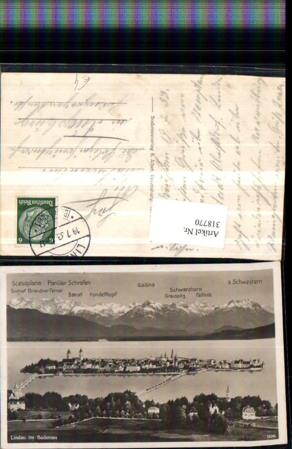 318770,Lindau im Bodensee Totale Bergkulisse