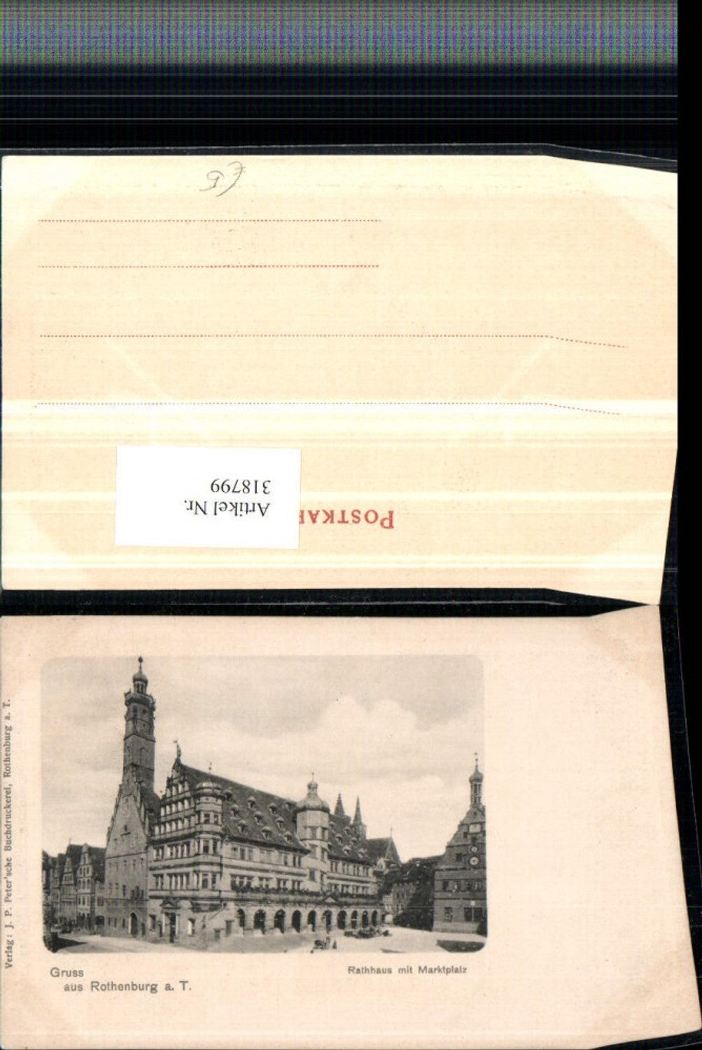 318799,Gruß aus Rothenburg ob d. Tauber Rathaus m. Marktplatz