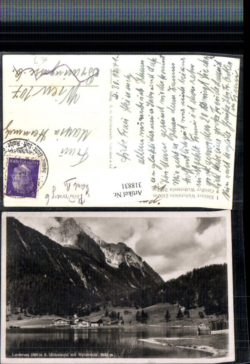 318831,Lautersee See b. Mittenwald m. Wetterstein Bergkulisse