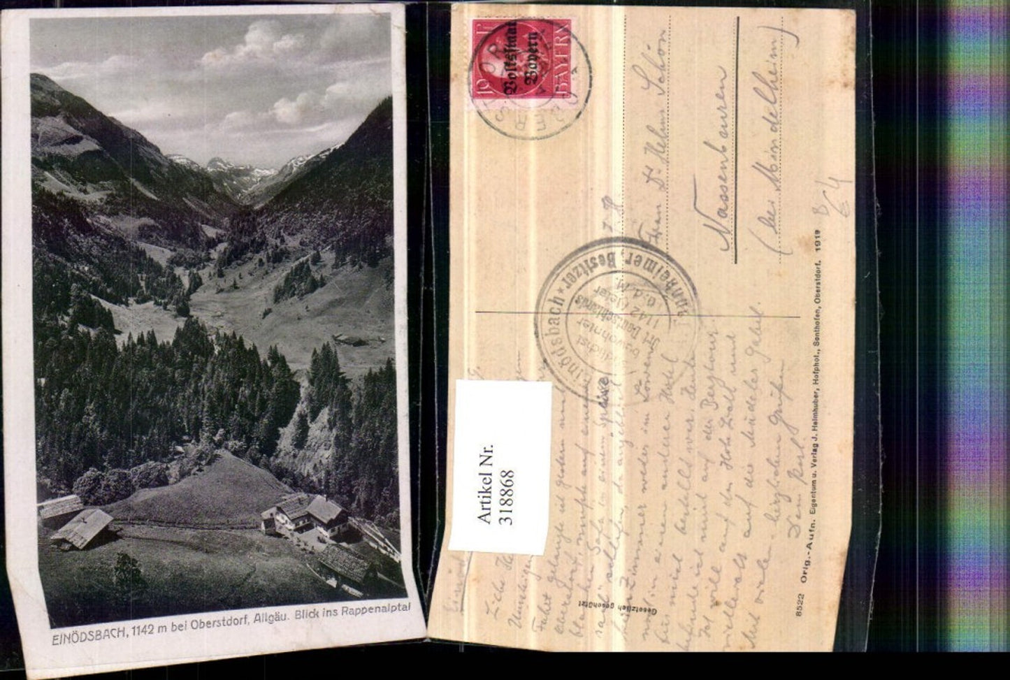 318868,Einödsbach b. Oberstdorf Blick ins Rappenalptal Bergkulisse