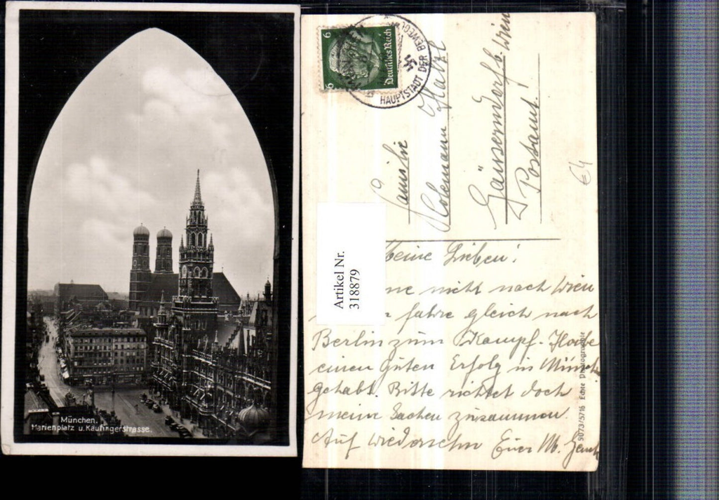 318879,München Marienplatz u. Kaufingerstraße Rathaus Frauenkirche