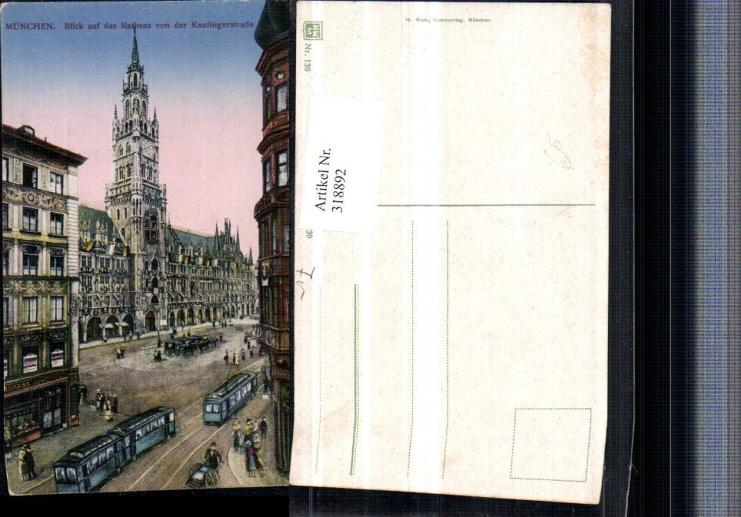 318892,München Blick auf Rathaus von d. Kaufingerstraße Straßenbahnen