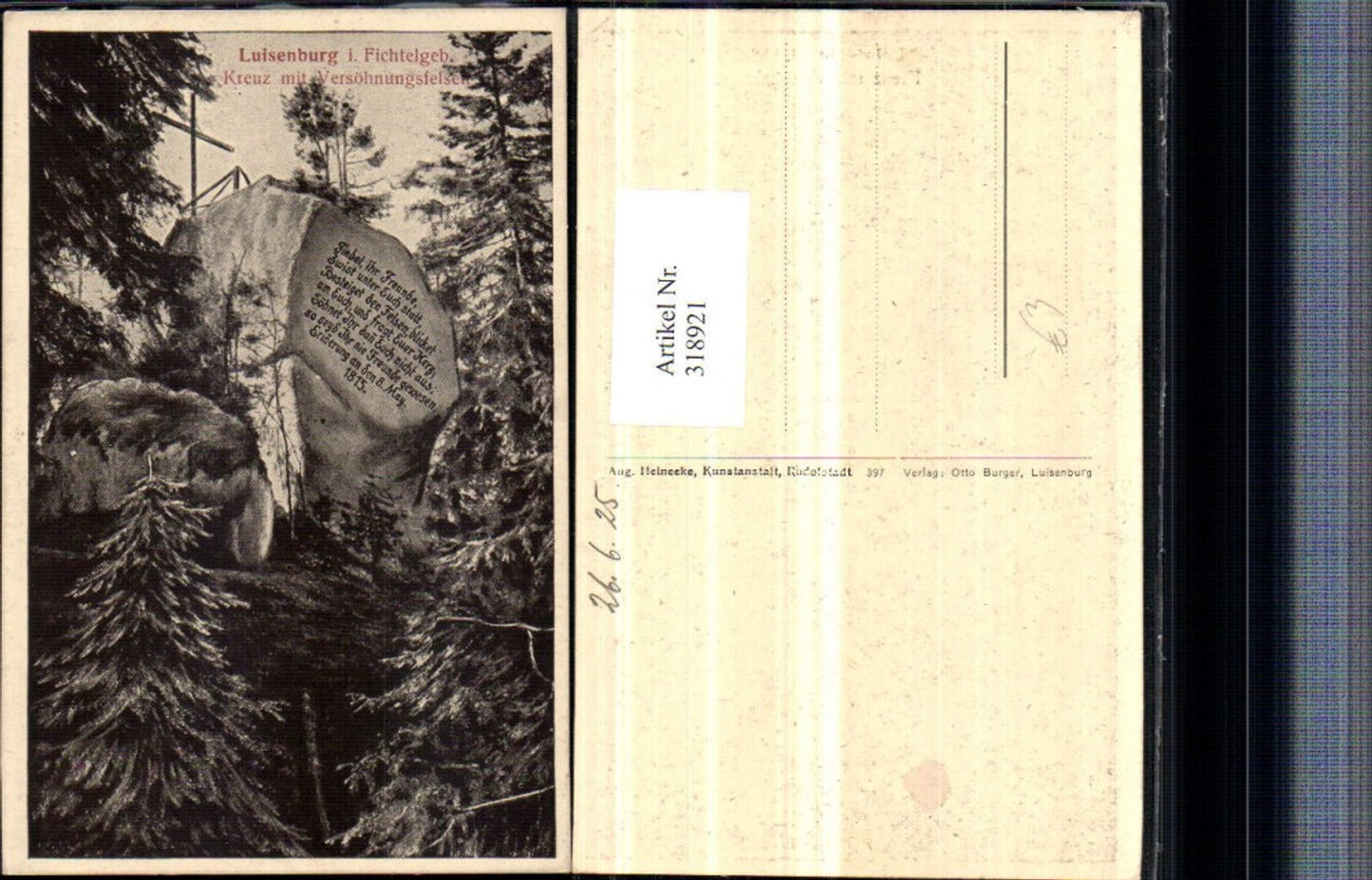 318921,Luisenburg im Fichtelgebirge Kreuz m. Versöhnungsfelsen