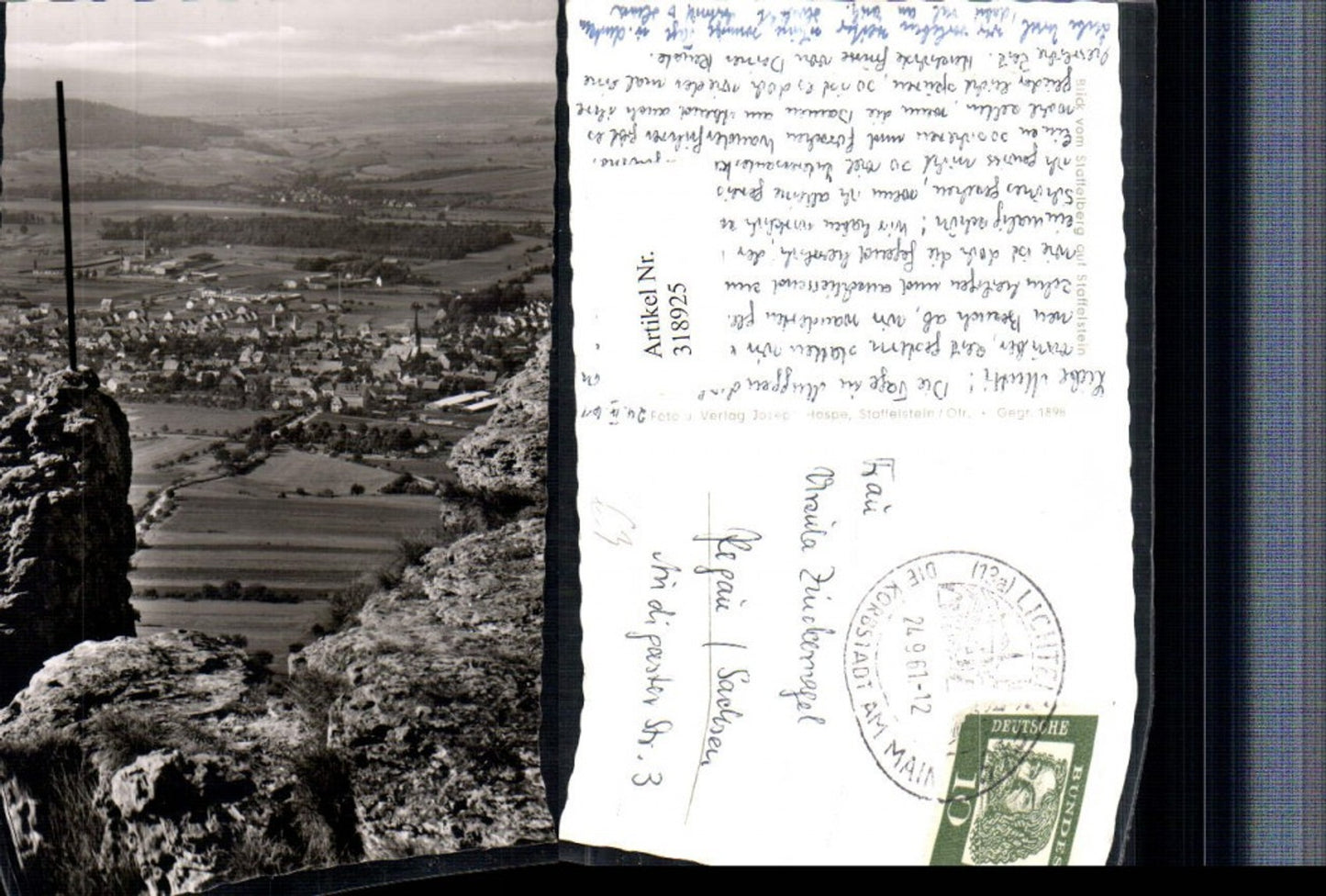 318925,Blick vom Staffelberg auf Staffelstein Totale
