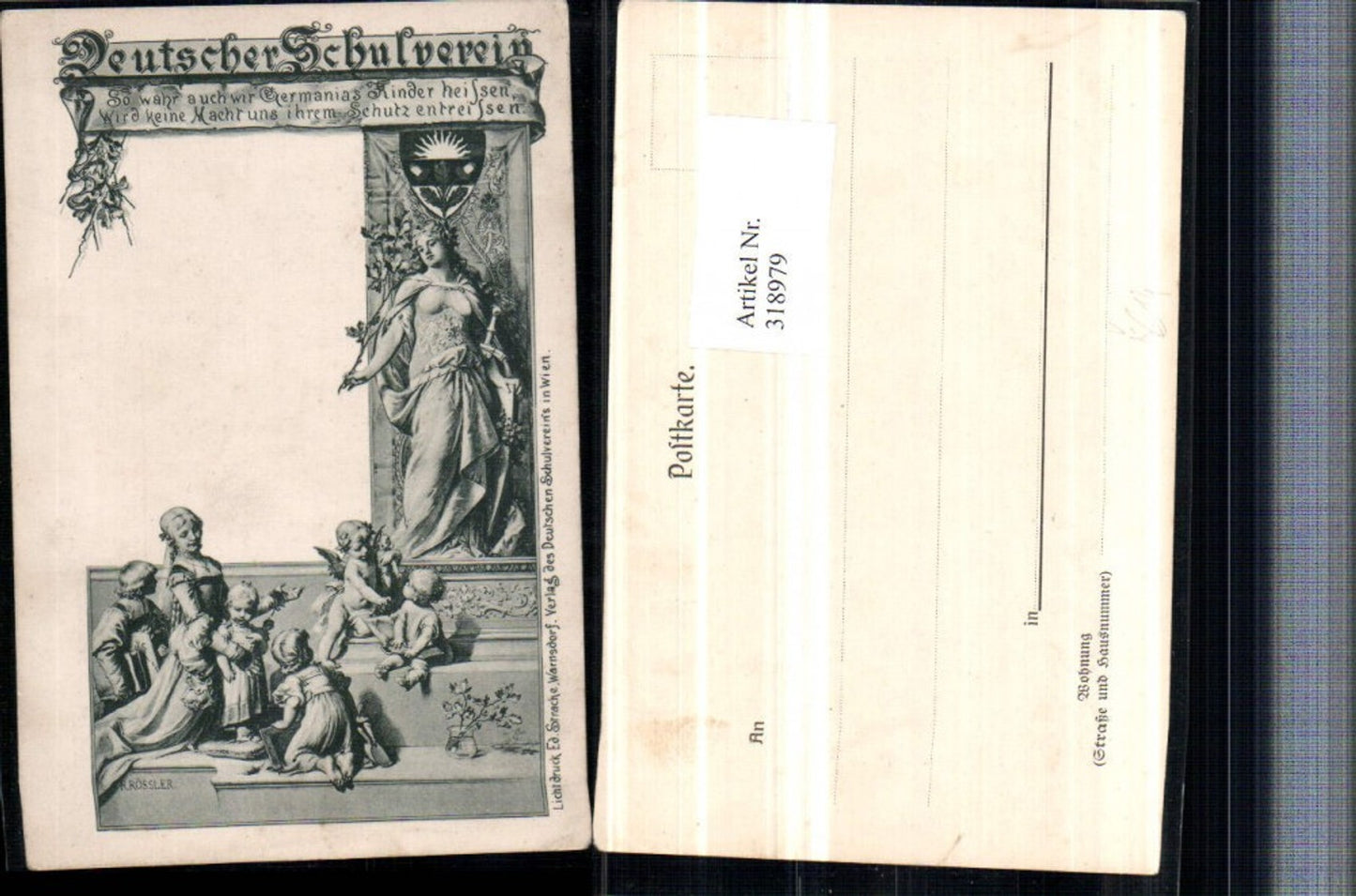 318979,Deutscher Schulverein Künstler R. Rössler Germania Kinder Engel