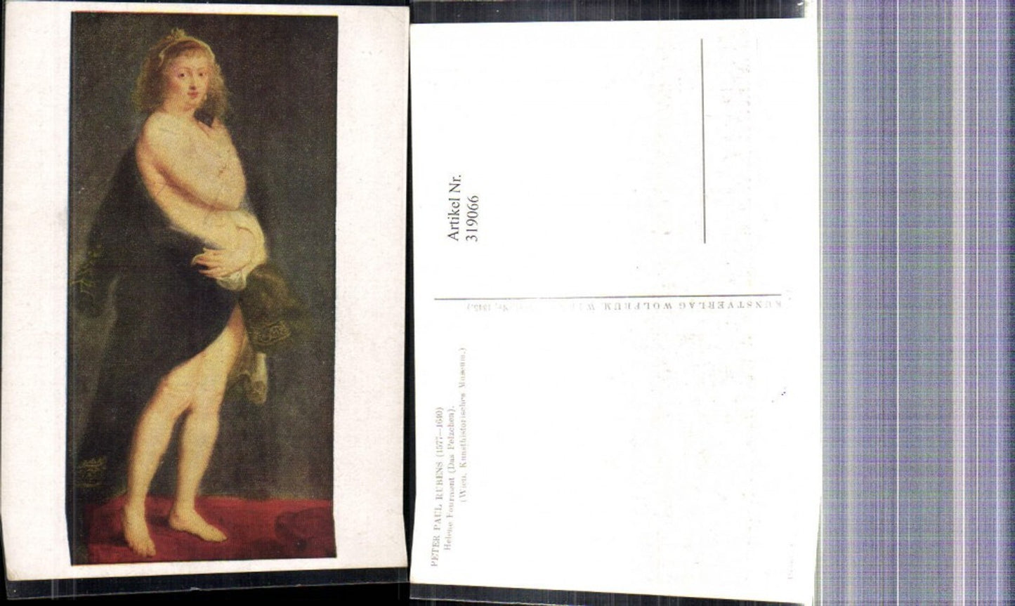 319066,Künstler Ak Peter Paul Rubens Helene Fourment Das Pelzchen Frau Erotik