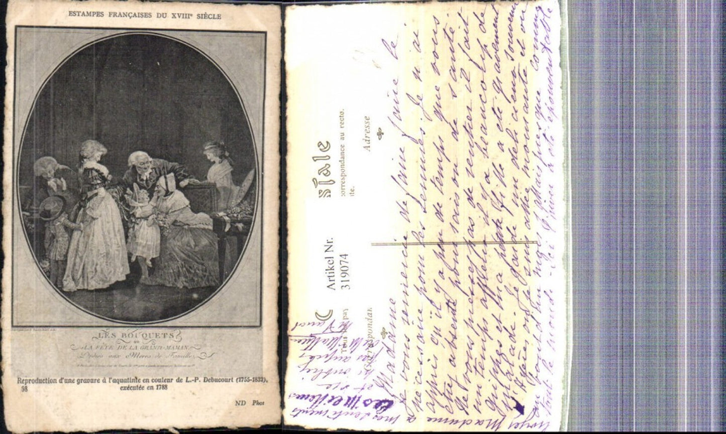 319074,Künstler Ak L. P. Debucourt Les Bouquets Familie Passepartout