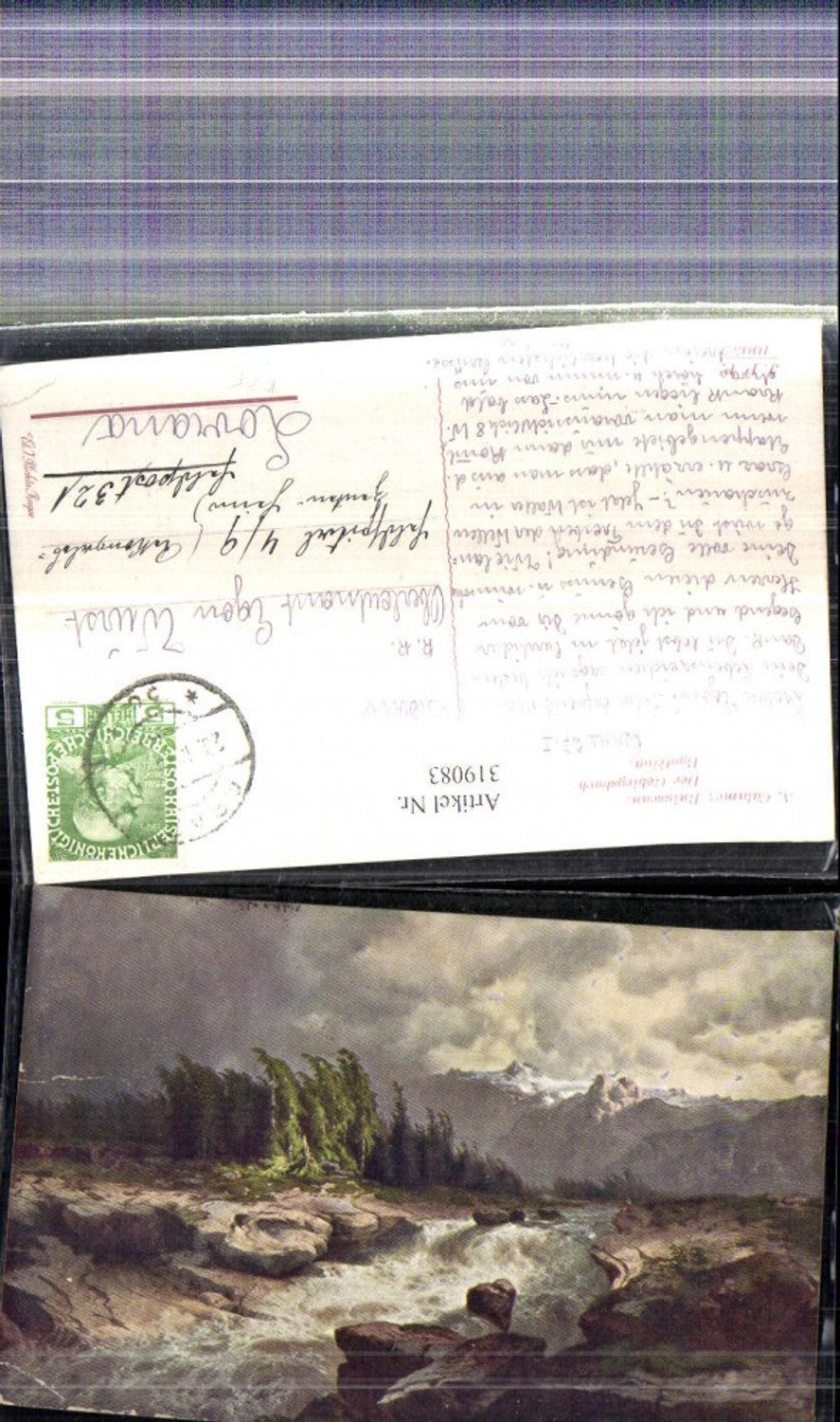 319083,Künstler Ak A. Calame Der Gebirgsbach Landschaft
