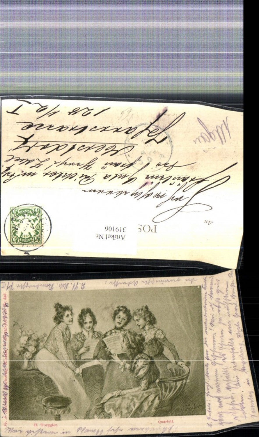 319106,Künstler Ak H. Torggler Quartett Frauen Singen Chor Musik pub F. A. Ackermann 846