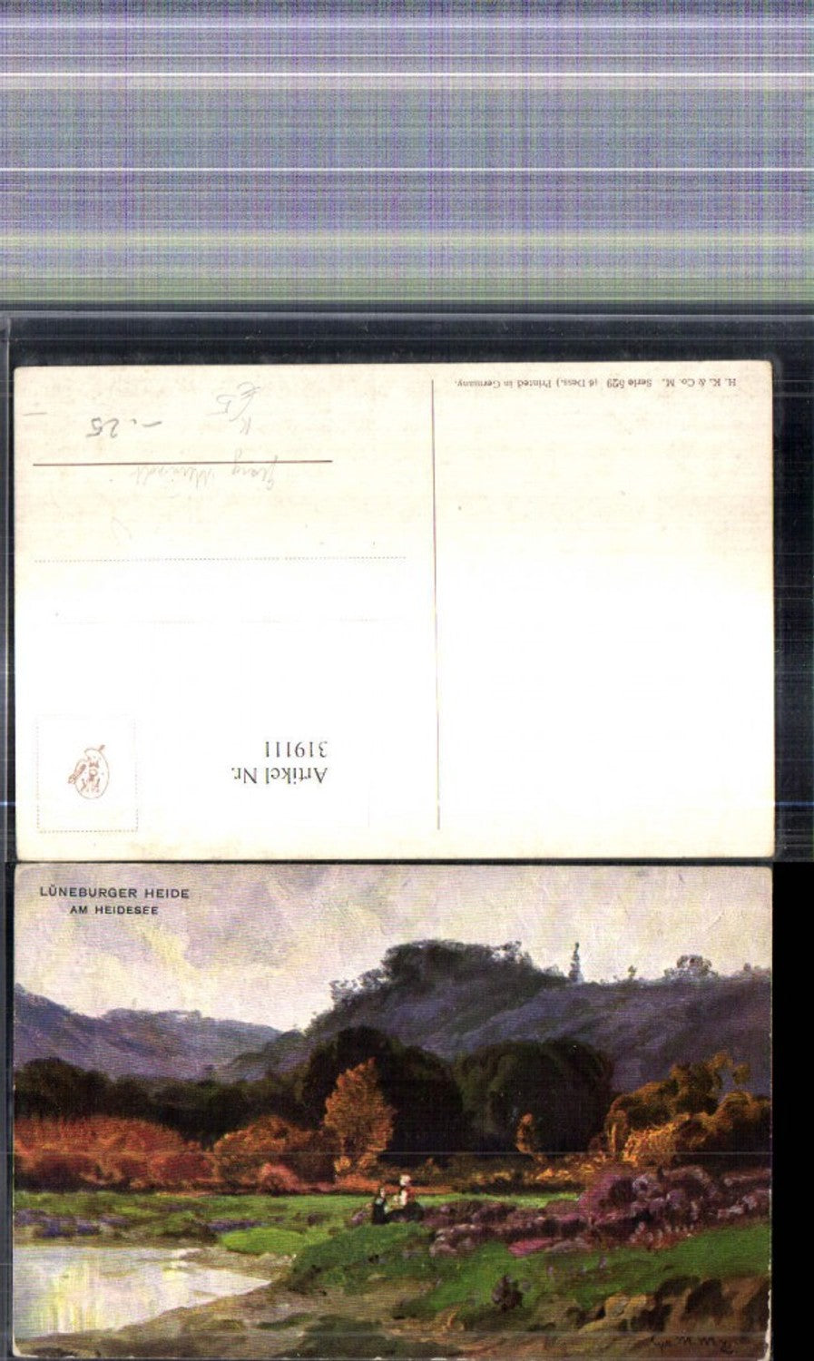 319111,Künstler Ak Georg Meinzolt Lüneburger Heide Am Heidesee Landschaft