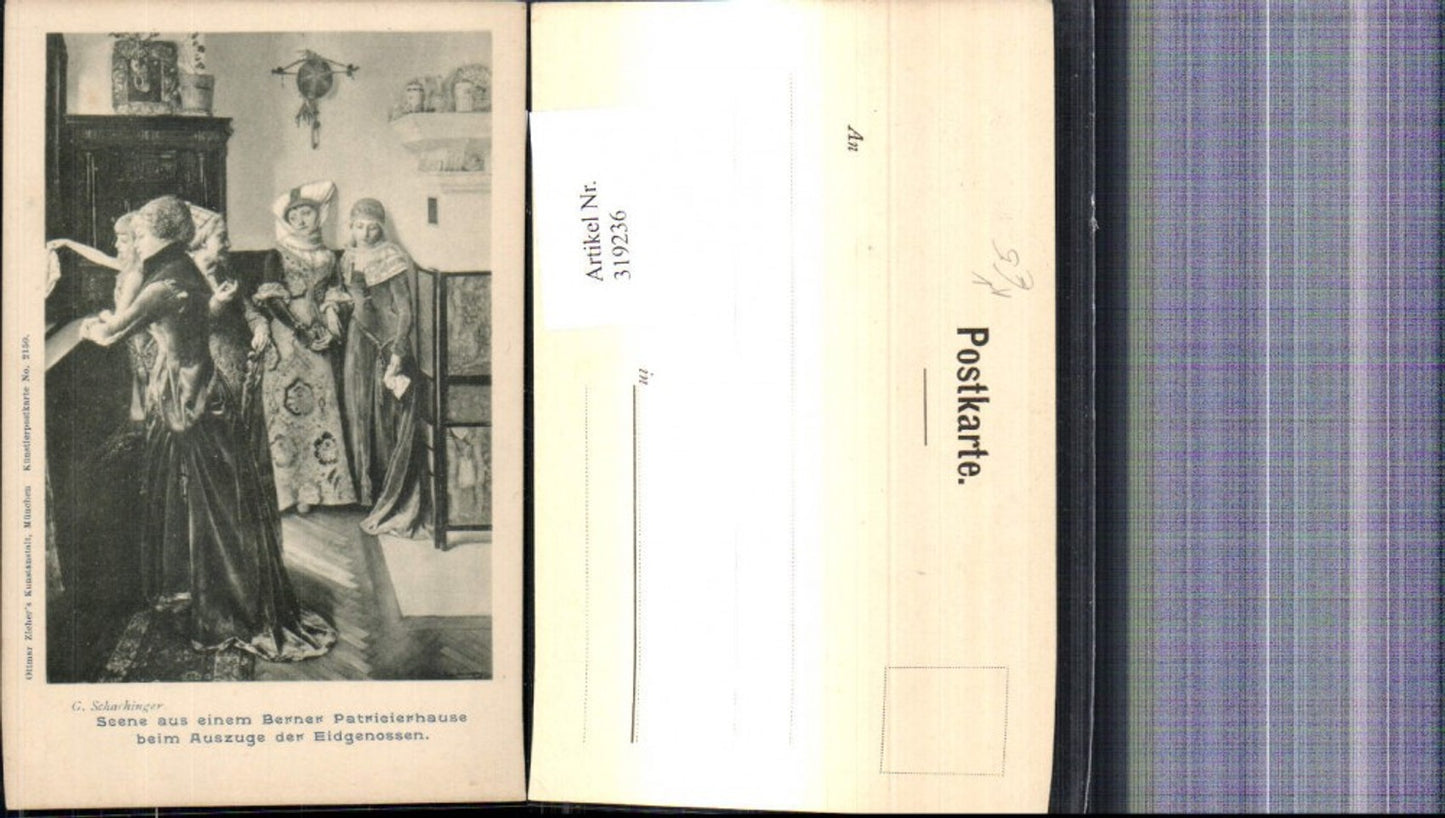 319236,Künstler Ak G. Schachinger Scene a. einem Berner Patrieierhause pub Ottmar Zieher 2150