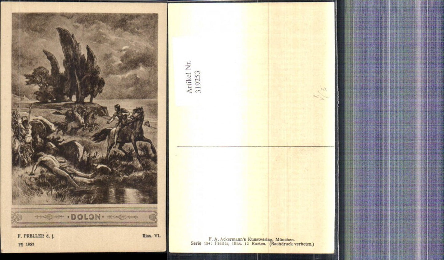 319253,Künstler Ak F. Preller Ilias VI Dolon pub F. A. Ackermann 1852