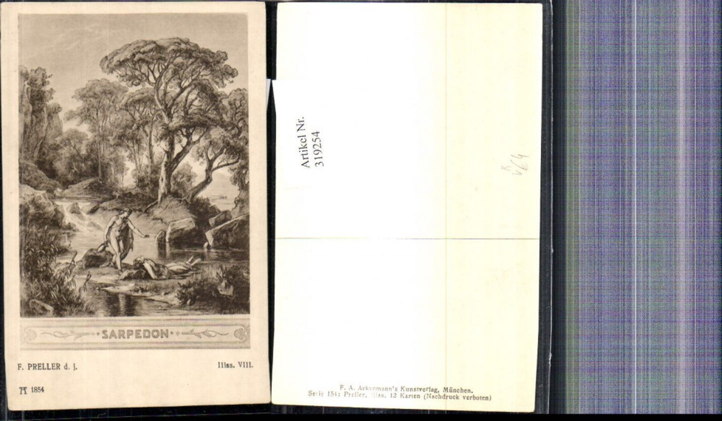 319254,Künstler Ak F. Preller Ilias VIII Sarpedon pub F. A. Ackermann 1854