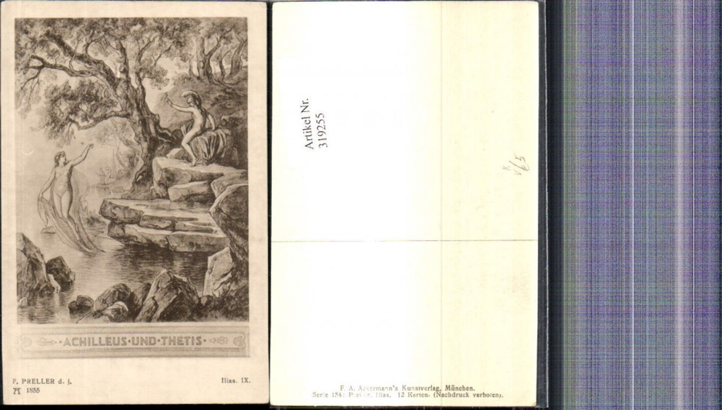 319255,Künstler Ak F. Preller Ilias IX Achilleus und Thetis pub F. A. Ackermann 1855