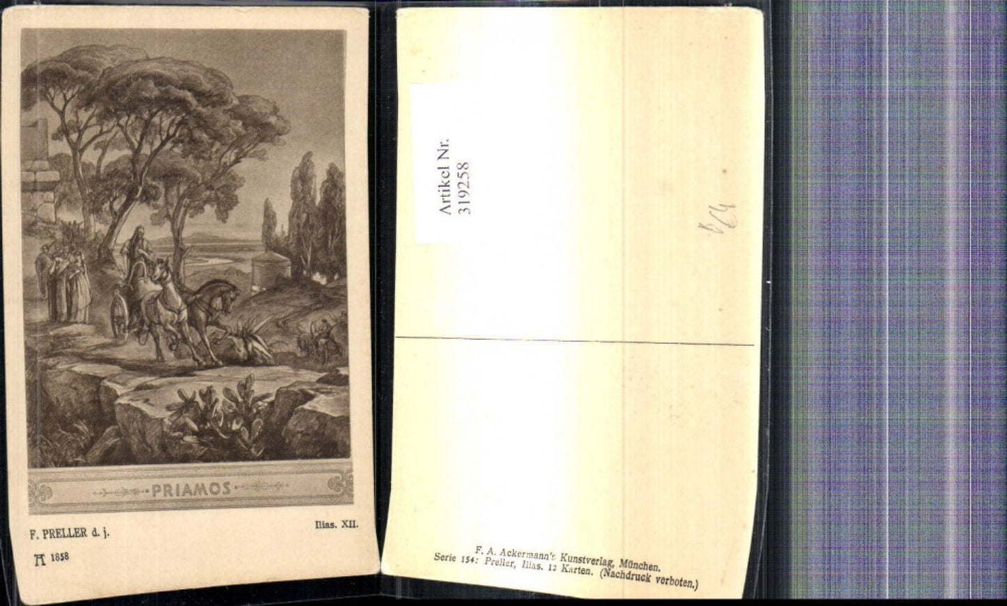 319258,Künstler Ak F. Preller Ilias XII Priamos pub F. A. Ackermann 1858