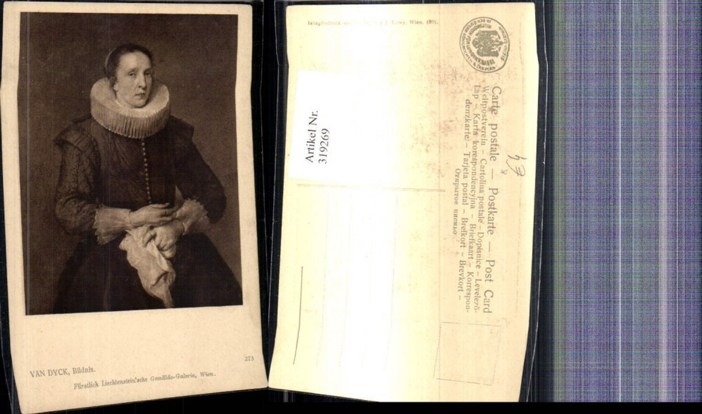 319269,Künstler Ak Van Dyck Bildnis Frau Portrait pub J. Löwy 273