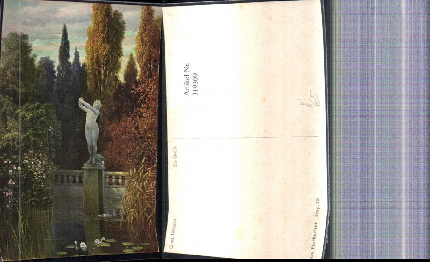319309, Artist Ak Const. Hölscher The Source Fountain Statue Park Landscape pub Paul Heckscher 218