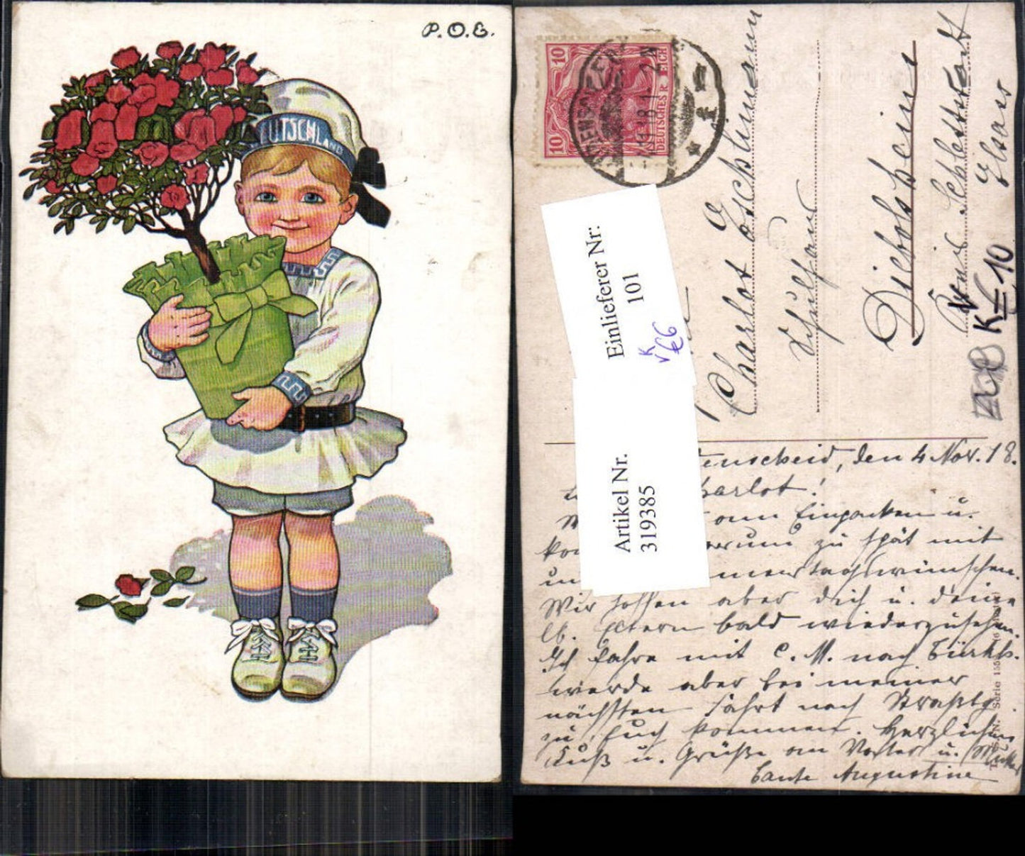319385,Künstler Ak P. O. Engelhard Kind Uniform Matrosenanzug Rosentopf pub Theo Stroefer 1558