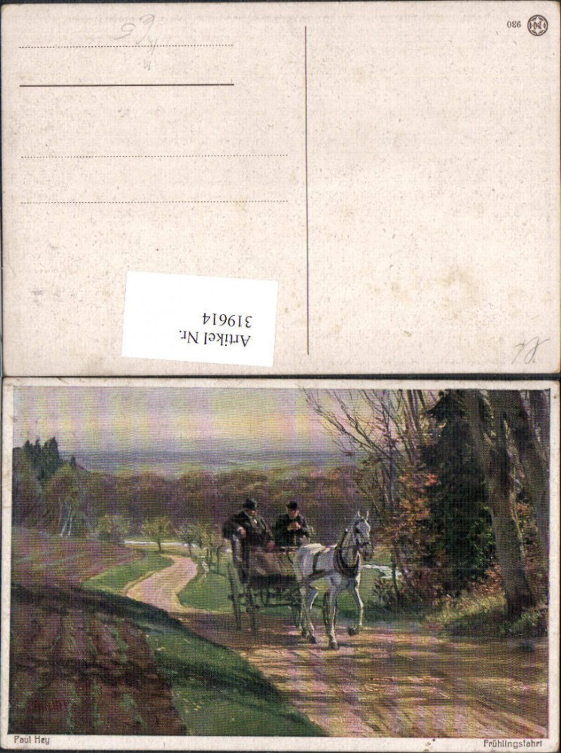 319614,Künstler Ak Paul Hey Frühlingsfahrt Kutsche