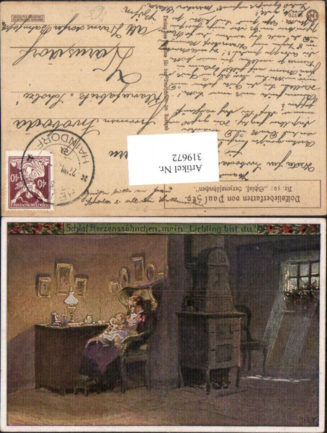 319672,Künstler Ak Paul Hey Volksliederkarte 50 Schlaf Herzenssöhnchen VDA