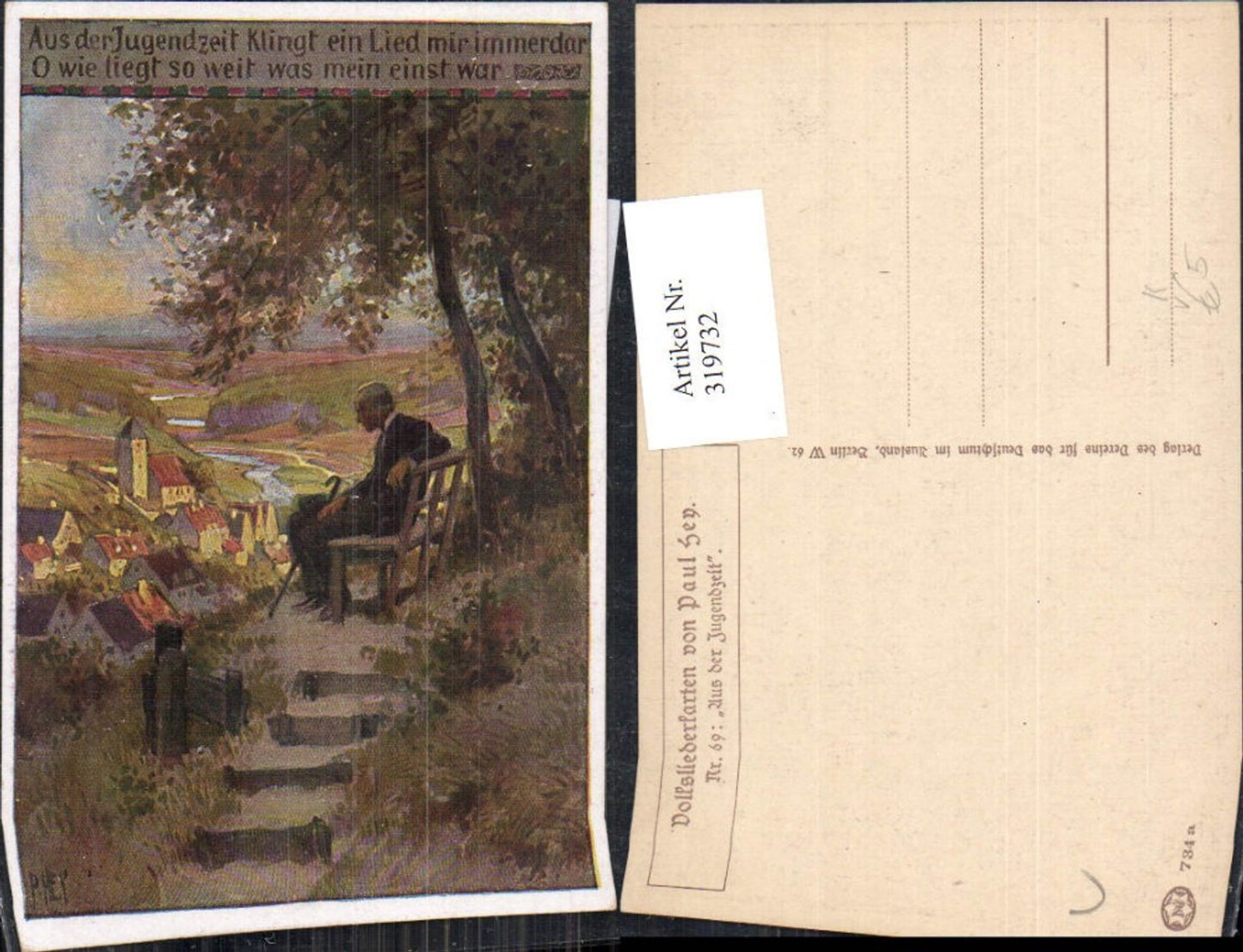 319732,Künstler Ak Paul Hey Volksliederkarte 69 Aus der Jugendzeit VDA