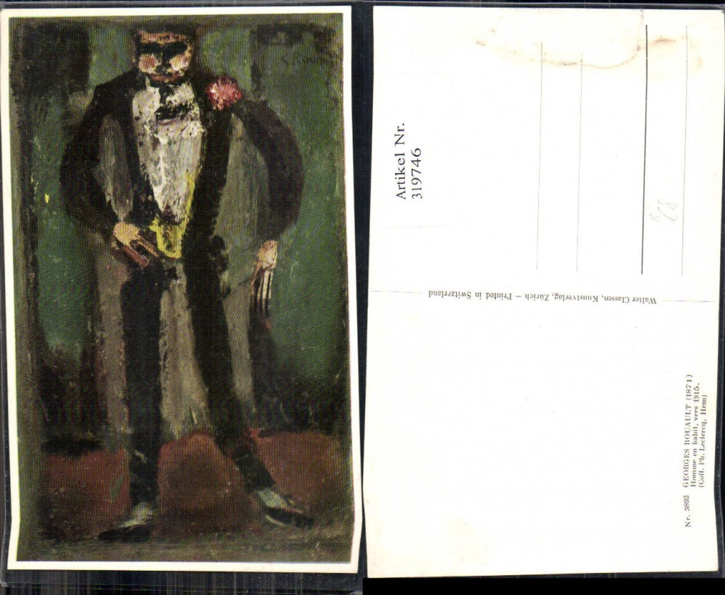 319746,Künstler Ak Georges Rouault Homme en habit Mann