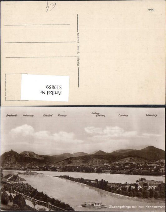 319859,Siebengebirge m. Insel Nonnenwerth Schiff Dampfer Rolandswerth Remagen