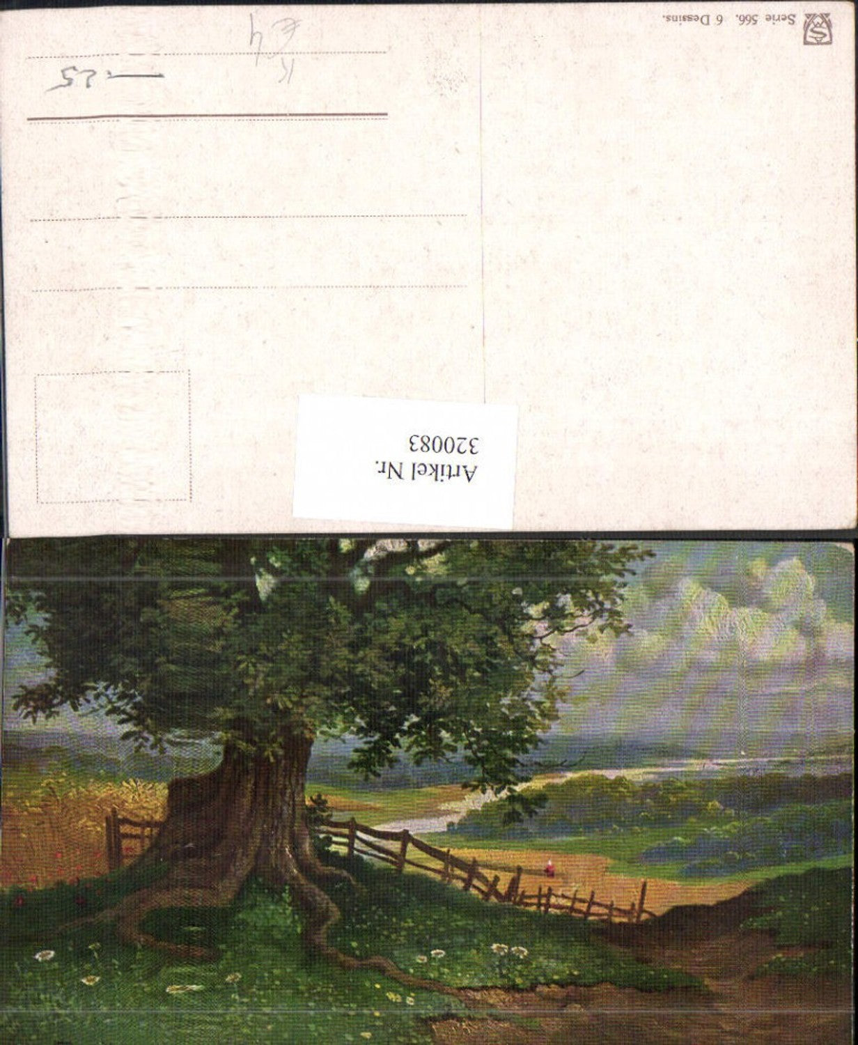 320083,Künstler Ak V. Santhö Santho Baum Landschaft Baum Weg Landschaft