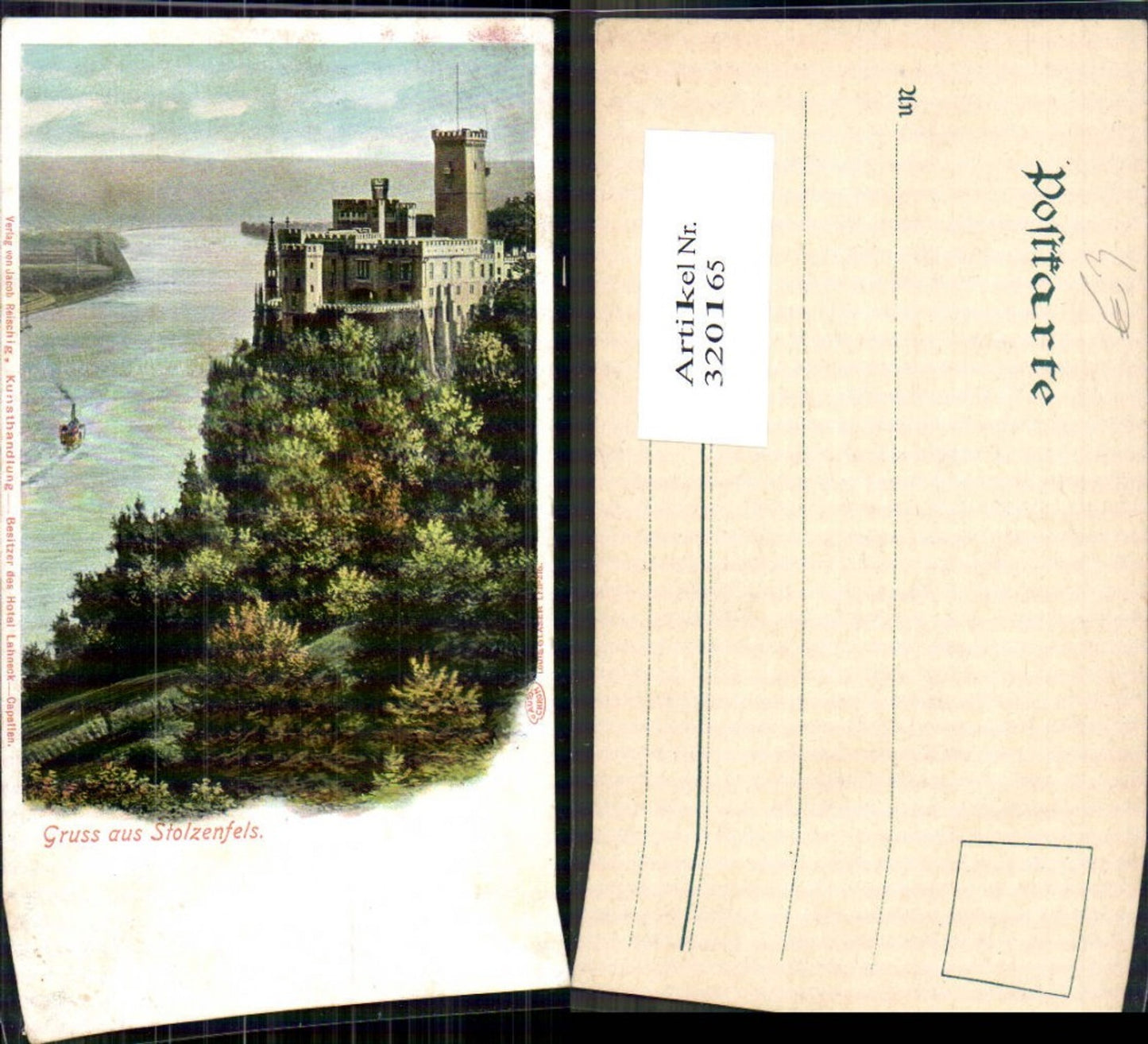 320165,Künstler Ak Schloss Stolzenfels a. Rhein