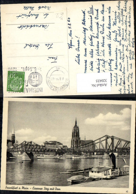 320435,Frankfurt a. Main Eiserner Steg m. Dom Kirche Brücke