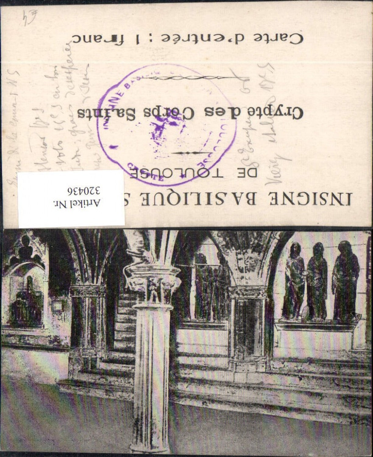 320436,Insigne Basilique St Sernin de Toulouse Crypte des Corps Saints Krypta Kirche