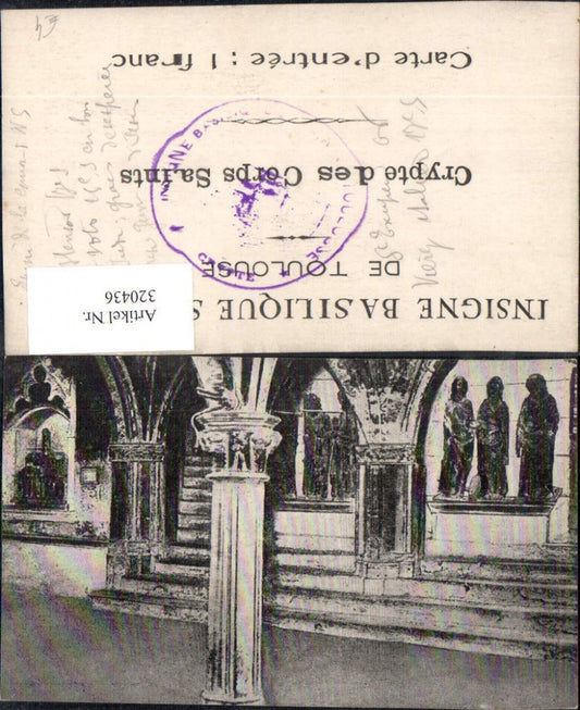 320436,Insigne Basilique St Sernin de Toulouse Crypte des Corps Saints Krypta Kirche