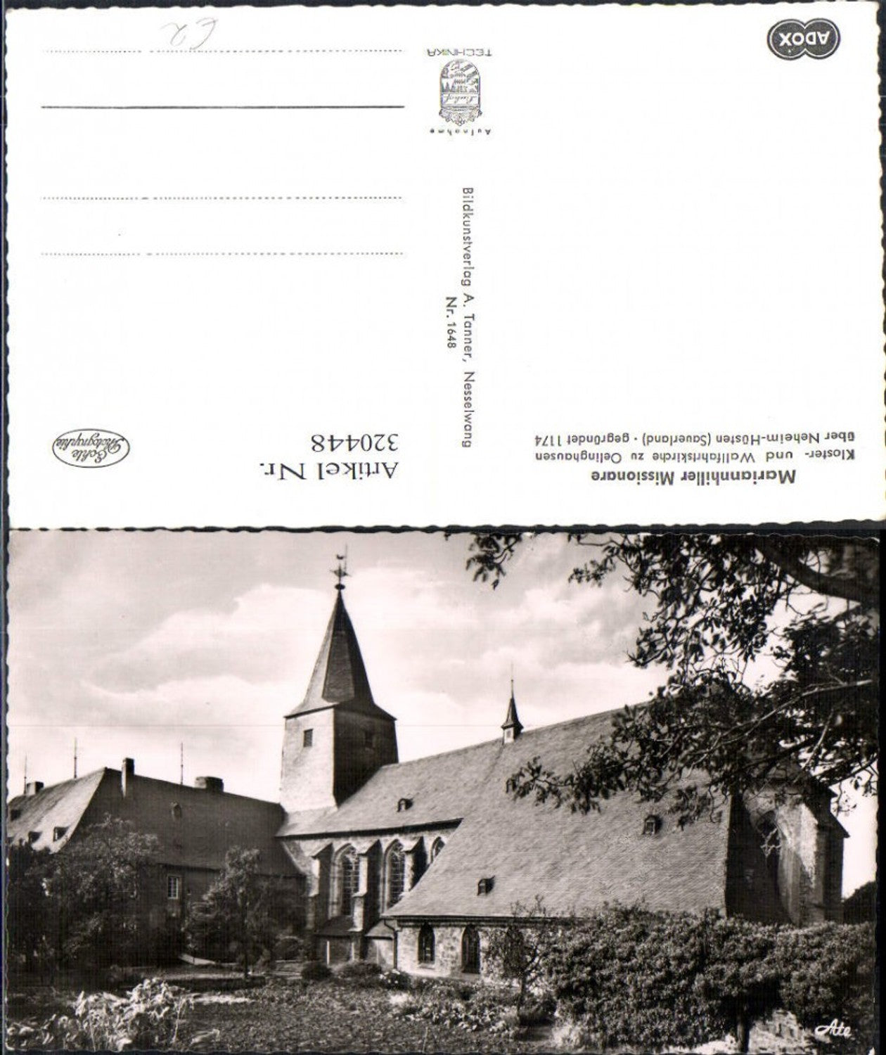 320448,Foto Ak Oelinghausen Kloster u. Wallfahrtskirche Mariannhiller Missionare Kirche