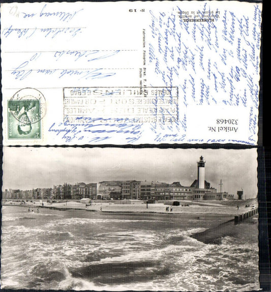 320468,Blankenberge Le phare et la Digue Leuchtturm Strand Brandung
