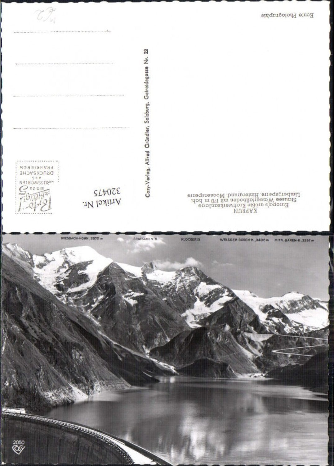320475,Foto Ak Kaprun Kraftwerksanlage Stausee Limbergsperre Talsperre