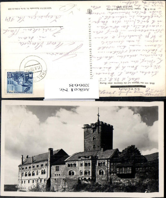 320668,Eisenach Wartburg Blick v. d. Schanze a. d. Ostseite d. Burg pub VEB