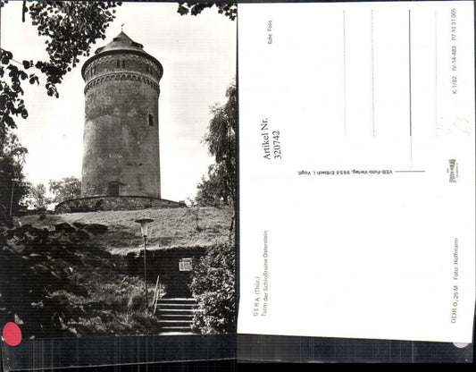 320742,Foto Ak Gera Turm d. Schloßruine Osterstein