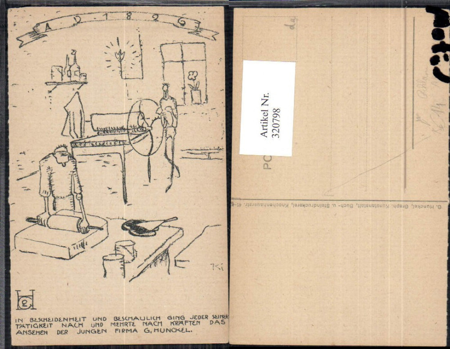 320798,Reklame Ak Geschichte Bremen G. Hunckel Steindruck anno 1826 Druckerei