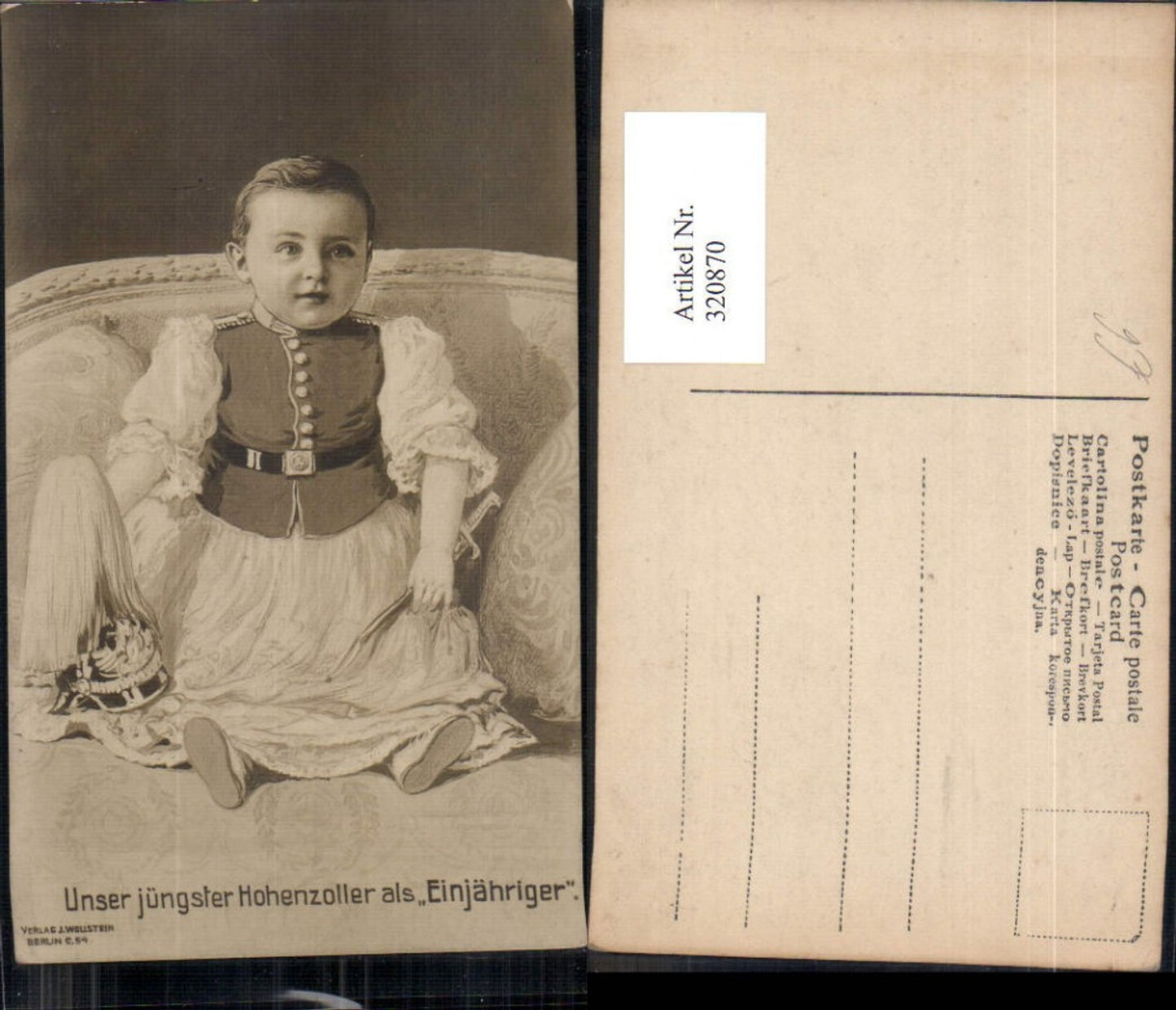 320870,Unser jüngster Hohenzoller als Einjähriger Adel Monarchie