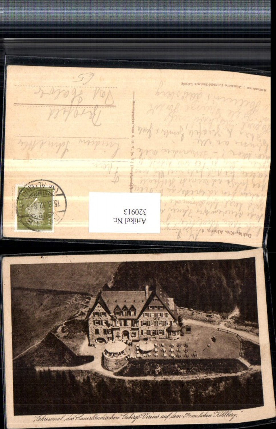 320913,Dahle Altena Ehrenmal des Sauerländischen Gebirgs-Vereins auf dem Kohlberg