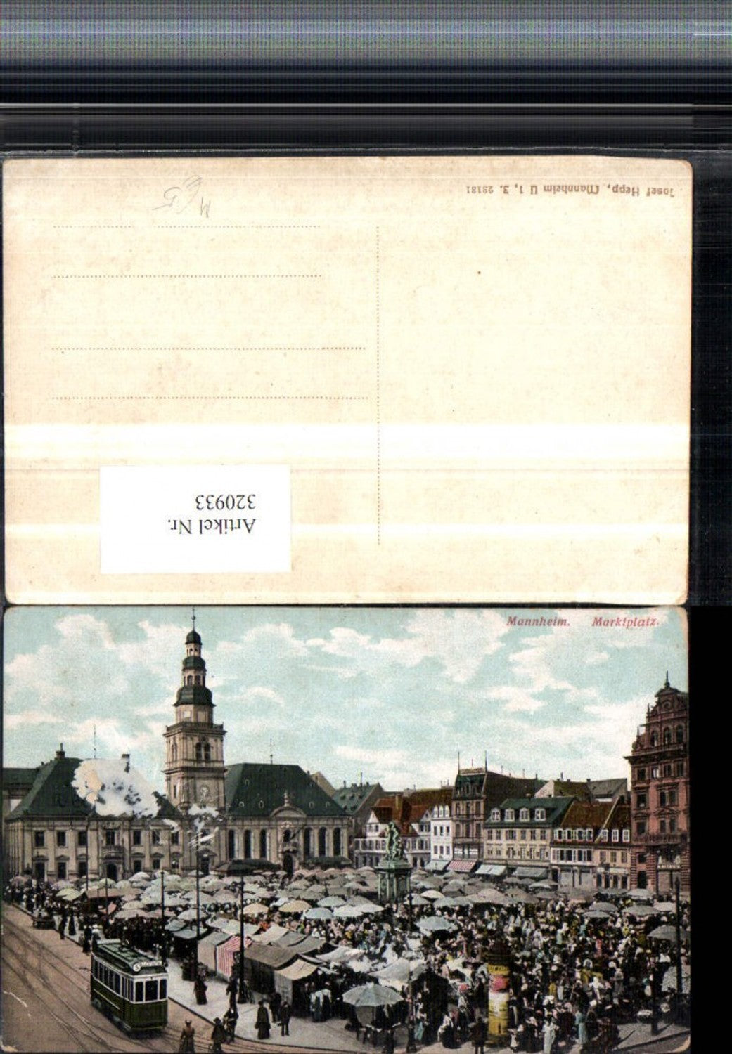 320933,Mannheim Marktplatz Markt Straßenbahn Waldpark Nr. 5 Rathaus