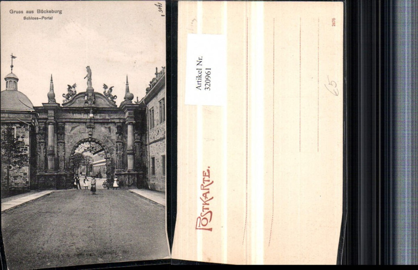 320961,Gruß aus Bückeburg Schloss Portal Straßenansicht