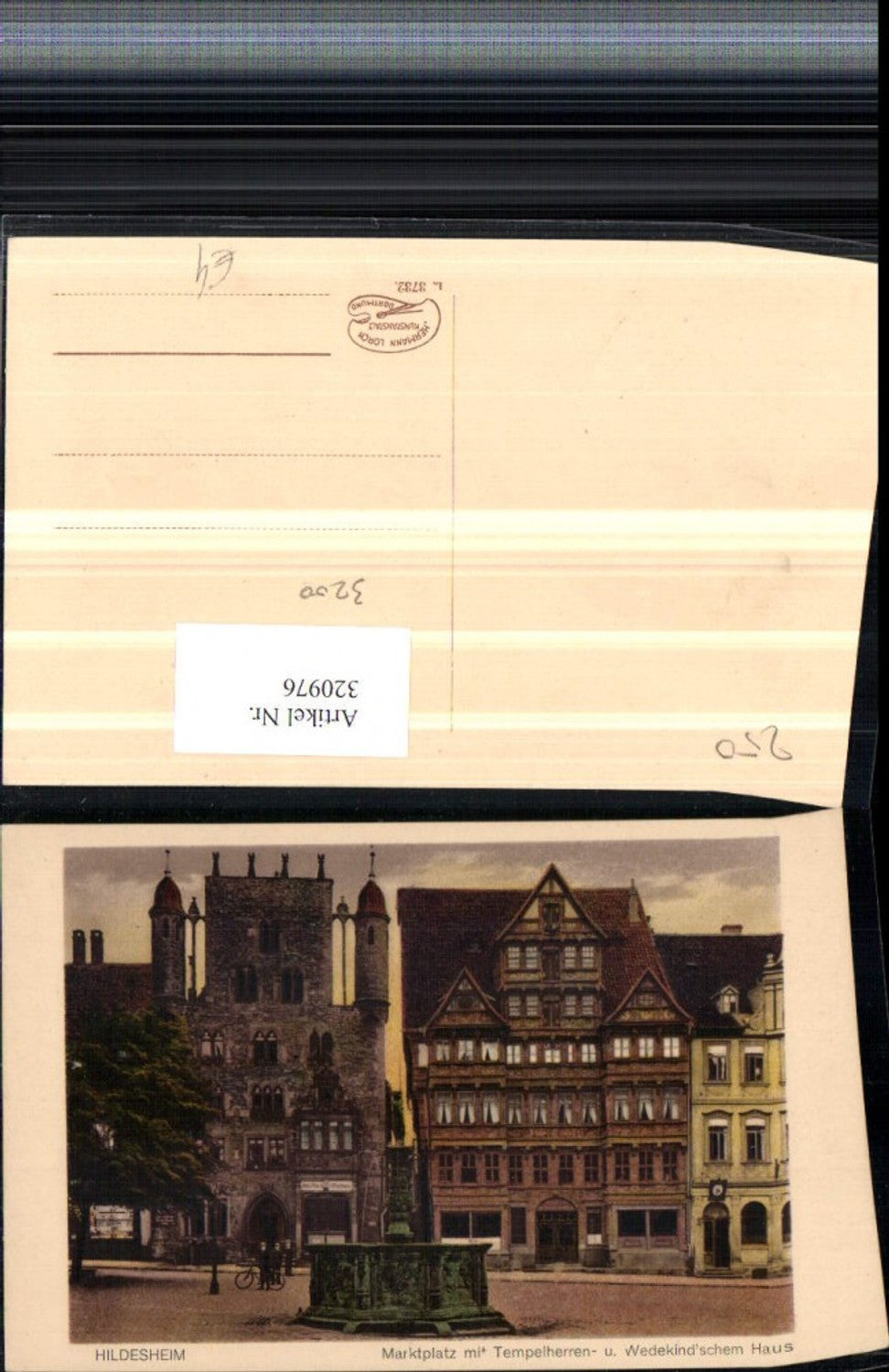 320976,Hildesheim Marktplatz m. Tempelherren- u. Wedekind'schem Haus Brunnen